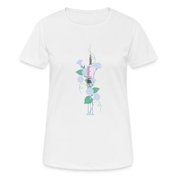 seringue fleurs rose - T-shirt respirant Femme - blanc - Devant - AI Model Female 172 dark (172cm)