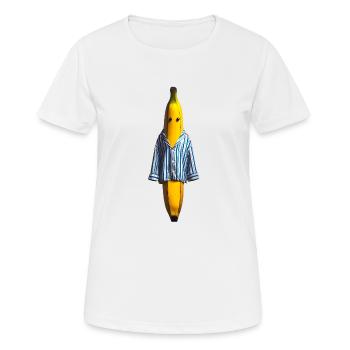 Banane im Schlafanzug - Frauen T-Shirt atmungsaktiv - Weiß - Vorne - AI Model Female 172 dark (172cm)