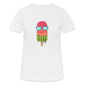 Melon ice cream (sunglasses) - Women's Breathable T-Shirt - white - Front - AI Model Female 172 dark (172cm)