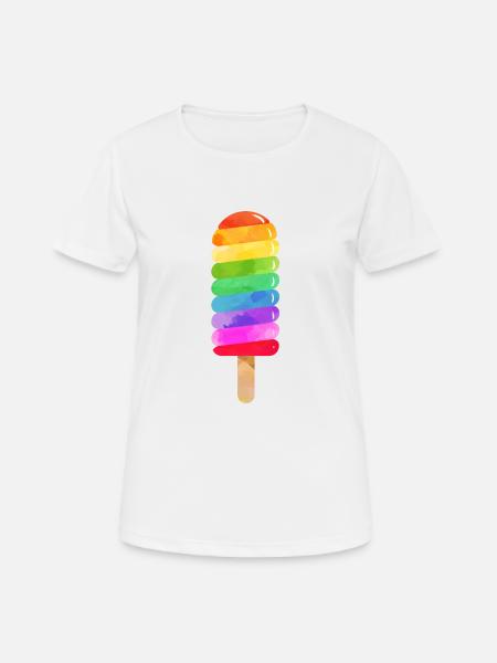 Rainbow water popsicle - Women's Breathable T-Shirt - white