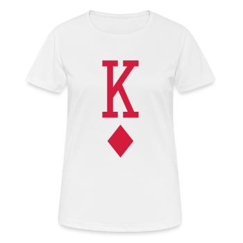 König Karo - Frauen T-Shirt atmungsaktiv - Weiß - Vorne - AI Model Female 172 dark (172cm)