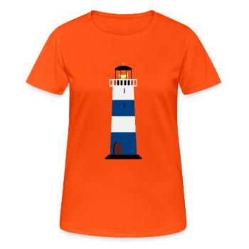 lighthouse lighthouse coast coast ocean sea meer1 - Women's Breathable T-Shirt - neon orange - Front - AI Model Female 172 dark (172cm)