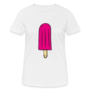Pinkes Eis am Stiel - Frauen T-Shirt atmungsaktiv - Weiß - Vorne - AI Model Female 172 dark (172cm)