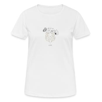 LEO - Frauen T-Shirt atmungsaktiv - Weiß - Vorne - AI Model Female 172 dark (172cm)