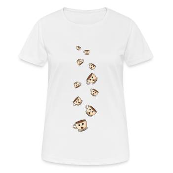 Coffee Comic - Women's Breathable T-Shirt - white - Front - AI Model Female 172 dark (172cm)