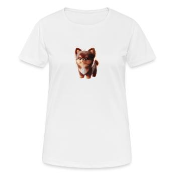 Petit chien mignon - T-shirt respirant Femme - blanc - Devant - AI Model Female 172 dark (172cm)