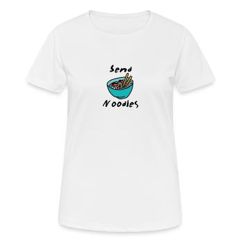 Send Noodles - Frauen T-Shirt atmungsaktiv - Weiß - Vorne - AI Model Female 172 dark (172cm)