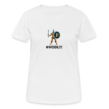 Bitcoin Hold Krypto Cryptocurrency - Frauen T-Shirt atmungsaktiv - Weiß - Vorne - AI Model Female 172 dark (172cm)