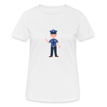Officier de police - T-shirt respirant Femme - blanc - Devant - AI Model Female 172 dark (172cm)
