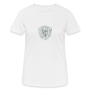 Digitales Shield-Protokoll - Frauen T-Shirt atmungsaktiv - Weiß - Vorne - AI Model Female 172 dark (172cm)