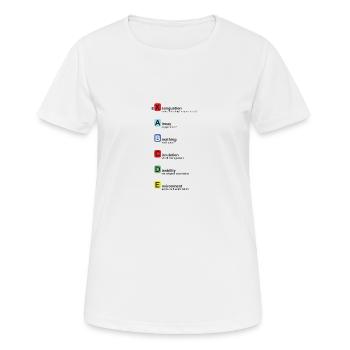 xABCDE german version - Women's Breathable T-Shirt - white - Front - AI Model Female 172 dark (172cm)