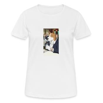 Anime Dog Cartoon Selfmade business - Frauen T-Shirt atmungsaktiv - Weiß - Vorne - AI Model Female 172 dark (172cm)
