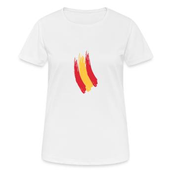 Spanische Flagge - Frauen T-Shirt atmungsaktiv - Weiß - Vorne - AI Model Female 172 dark (172cm)