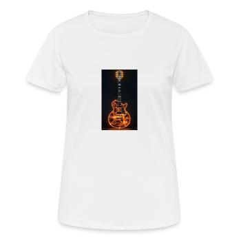 Gitarre Feuer - Frauen T-Shirt atmungsaktiv - Weiß - Vorne - AI Model Female 172 dark (172cm)