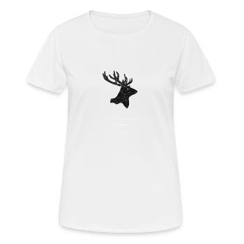 Tee shirt cerf - T-shirt respirant Femme - blanc - Devant - AI Model Female 172 dark (172cm)