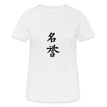 Bushido way of the warrior Kanji character - Women's Breathable T-Shirt - white - Front - AI Model Female 172 dark (172cm)