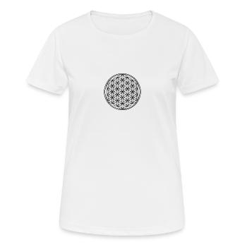 Lebensblume - Frauen T-Shirt atmungsaktiv - Weiß - Vorne - AI Model Female 172 dark (172cm)