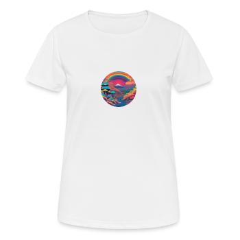 JAPON par AUDIA rond - T-shirt respirant Femme - blanc - Devant - AI Model Female 172 dark (172cm)