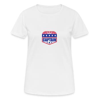 Capitaine volant insigne de rang - T-shirt respirant Femme - blanc - Devant - AI Model Female 172 dark (172cm)