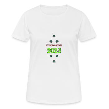 HAPPY NEW YEAR. NEW YEAR'S EVE. NEW YEAR - Women's Breathable T-Shirt - white - Front - AI Model Female 172 dark (172cm)