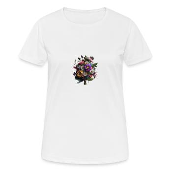 BOUQUET DE FLEURS - PRINTEMPS - T-shirt respirant Femme - blanc - Devant - AI Model Female 172 dark (172cm)