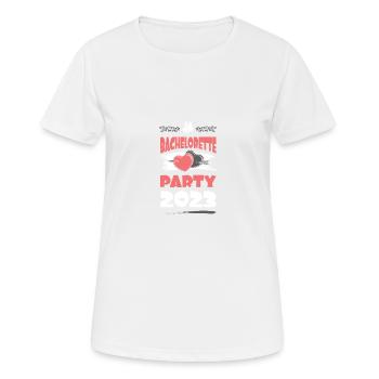 Bachelorette Party 2023 Herz Jga - Frauen T-Shirt atmungsaktiv - Weiß - Vorne - AI Model Female 172 dark (172cm)
