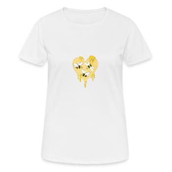 Honigbiene, Waben - Frauen T-Shirt atmungsaktiv - Weiß - Vorne - AI Model Female 172 dark (172cm)