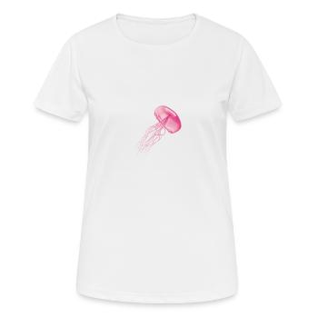 Qualle - Frauen T-Shirt atmungsaktiv - Weiß - Vorne - AI Model Female 172 dark (172cm)
