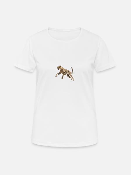 Gepard - Frauen T-Shirt atmungsaktiv - Weiß