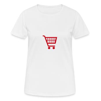 einkaufswagen - Frauen T-Shirt atmungsaktiv - Weiß - Vorne - AI Model Female 172 dark (172cm)