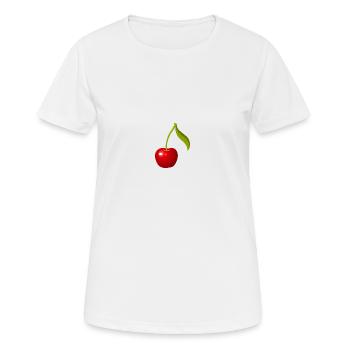 Kirsche - Frauen T-Shirt atmungsaktiv - Weiß - Vorne - AI Model Female 172 dark (172cm)