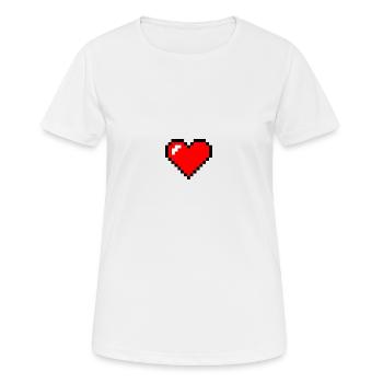 Pixel coeur - T-shirt respirant Femme - blanc - Devant - AI Model Female 172 dark (172cm)