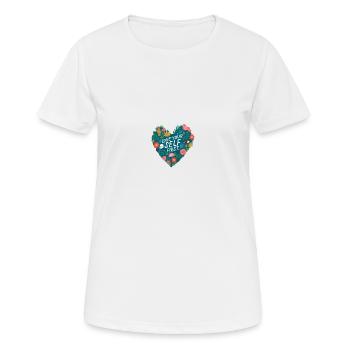 Aimez-vous d’abord - T-shirt respirant Femme - blanc - Devant - AI Model Female 172 dark (172cm)