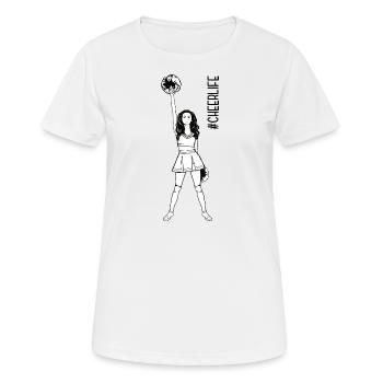 Cheerlife Frau Anfeuern Cheerleading Cheerleader - Frauen T-Shirt atmungsaktiv - Weiß - Vorne - AI Model Female 172 dark (172cm)