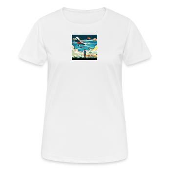 GuyWatchingPlanesOne - Women's Breathable T-Shirt - white - Front - AI Model Female 172 dark (172cm)