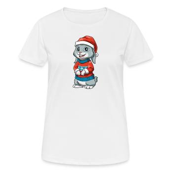 Lustige Ostern Hasen Weihnachten Nikolaus - Frauen T-Shirt atmungsaktiv - Weiß - Vorne - AI Model Female 172 dark (172cm)