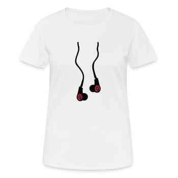 Jump earphones - Women's Breathable T-Shirt - white - Front - AI Model Female 172 dark (172cm)