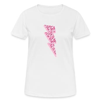 Pink Camo Lightning Bolt Cute Womens Camouflage - Women's Breathable T-Shirt - white - Front - AI Model Female 172 dark (172cm)