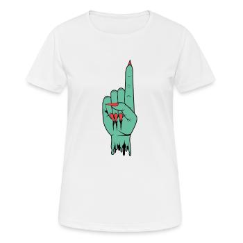SpaceHoop - Blue Hand - T-shirt respirant Femme - blanc - Devant - AI Model Female 172 dark (172cm)