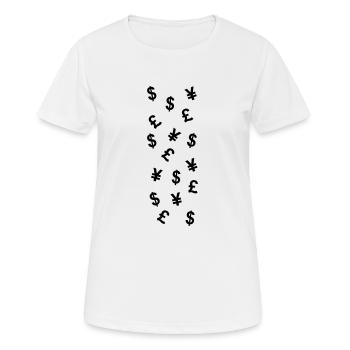 Euro Dollar Livre YEN - T-shirt respirant Femme - blanc - Devant - AI Model Female 172 dark (172cm)