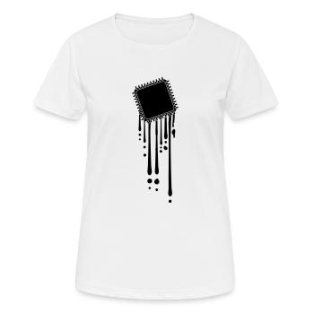 prozessor schmelzen tropfen graffiti cpu computer - Frauen T-Shirt atmungsaktiv - Weiß - Vorne - AI Model Female 172 dark (172cm)