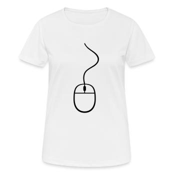 maus computer kabel steuern klicken pc rechner onl - Frauen T-Shirt atmungsaktiv - Weiß - Vorne - AI Model Female 172 dark (172cm)