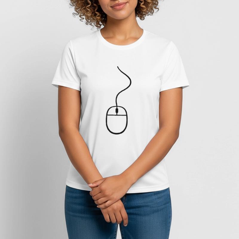 câble d'ordinateur souris clic de commande pc ordi T-shirt respirant Femme