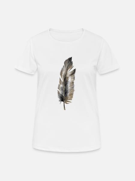 Feder - Frauen T-Shirt atmungsaktiv - Weiß