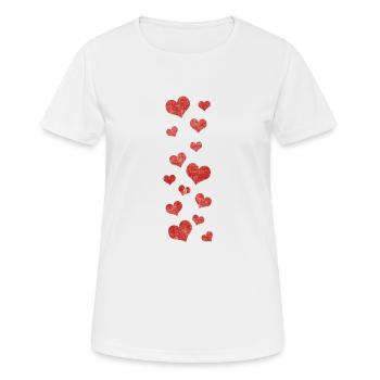 Hearts - Women's Breathable T-Shirt - white - Front - AI Model Female 172 dark (172cm)