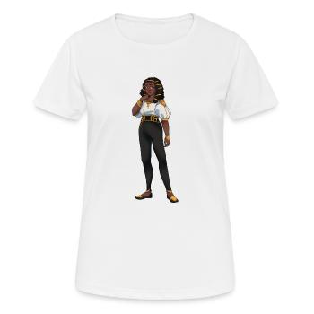Ra-I, göttlich beschenkte Katzenmagische - Frauen T-Shirt atmungsaktiv - Weiß - Vorne - AI Model Female 172 dark (172cm)