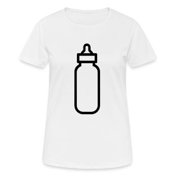 Flasche - Frauen T-Shirt atmungsaktiv - Weiß - Vorne - AI Model Female 172 dark (172cm)