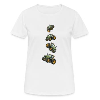 Traktor Farmer Symbol - Frauen T-Shirt atmungsaktiv - Weiß - Vorne - AI Model Female 172 dark (172cm)