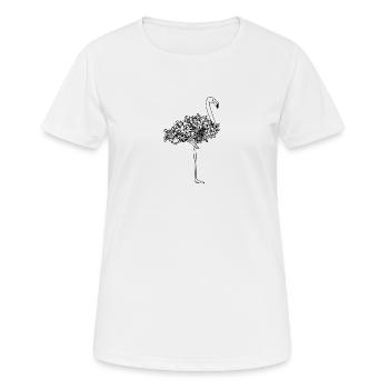 BLOOMING FLAMINGO - Frauen T-Shirt atmungsaktiv - Weiß - Vorne - AI Model Female 172 dark (172cm)