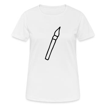 Pinsel malen - Frauen T-Shirt atmungsaktiv - Weiß - Vorne - AI Model Female 172 dark (172cm)